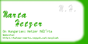 marta hetzer business card